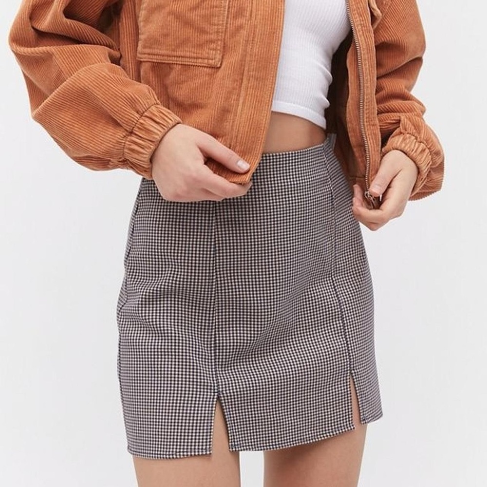 urban outfitters gingham mini skirt